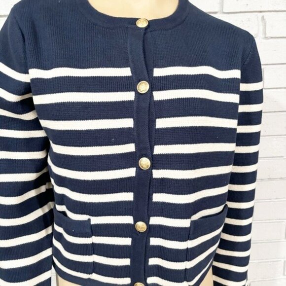J.Crew Women’s Emilie Sweater Lady Jacket in Stripe - Size Large - Picture 9 of 15